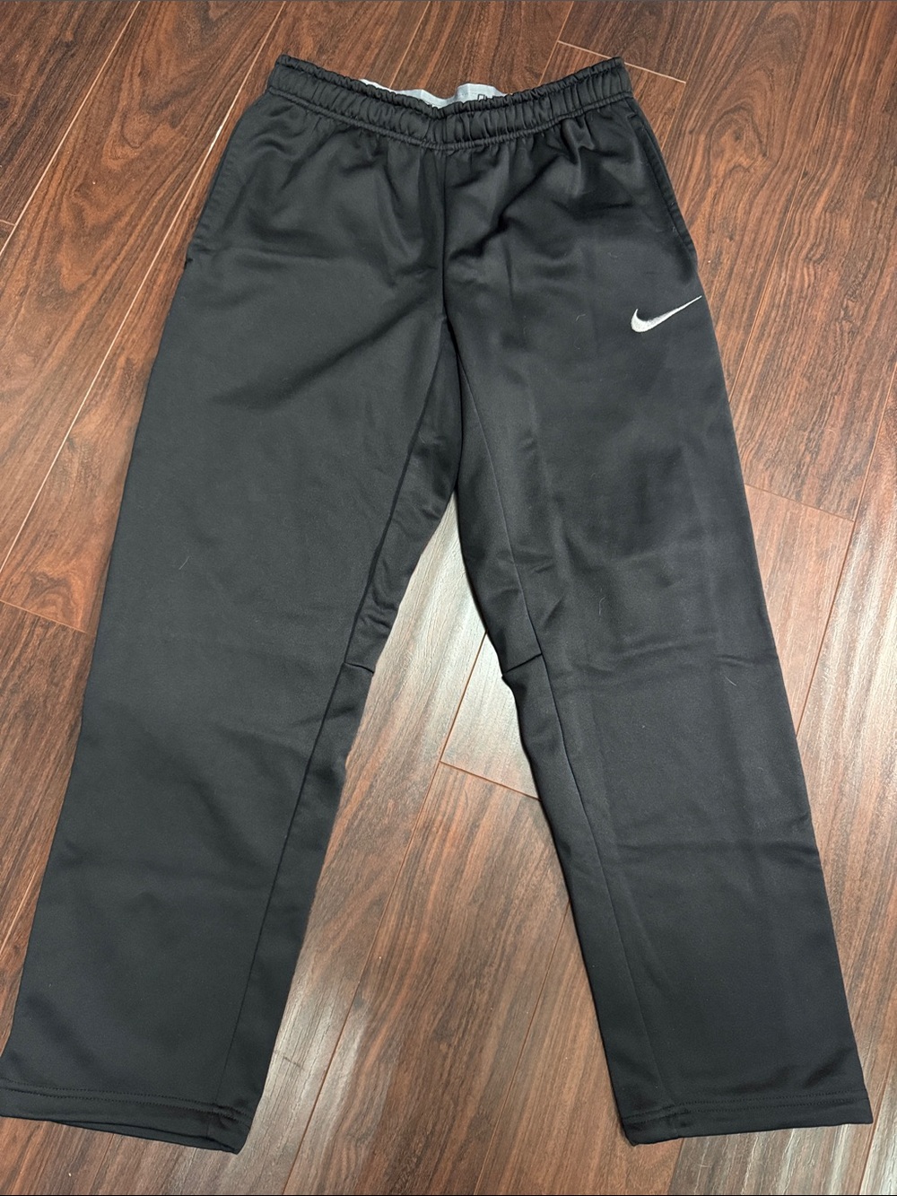 Nike Men’s Thermafit Black Jogger Pants with Grey Swoosh